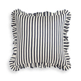 Alessia Navy Striped Ruffle 20" Square Accent Pillow Model: TOV-C18749